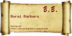 Burai Barbara névjegykártya